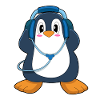 Penguin Headphone Music