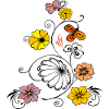 Flower vine with butterfly