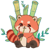 Chibi panda and bamboo
