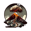 Erupting volcano