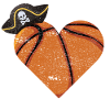 Basketball Heart Pirate Gift