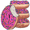 Donut stack pink delicious snack