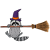 cute raccoon witch