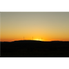 Sunset over wind turbines