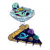 Alien isst Pizza
