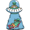 Alien eating pizza