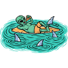 Alien eating pizza