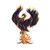Fire phoenix in flames