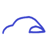 silhouette auto bleue