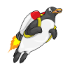 Pingouin volant jetpack