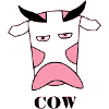 Sad cow's head