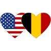 USA Belgium Flag Heart