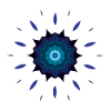 Ornament blau-türkis-schwarz