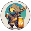 A friendly ninja with beer