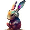 Lapin avec casque DJ