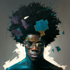 Homme Afro art abstrait