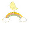 Pájaro arco iris, Canario mágico, Pajarito amarillo