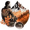 Motorrad Berge / Motorradfahrer
