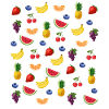 Fruchtmuster Erdbeertraubenkirsche Ananas