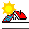 Sonnenkollektor auf Bungalowhaus mit Sonne