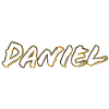 Profil doré du lettrage Daniel