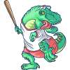 Dinosaurier T-Rex Baseball- oder Softballspieler