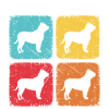 Chien rétro carré