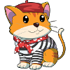 Design French cartoon cat