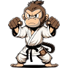 Niedlicher und lustiger Karate-Affe