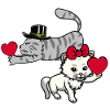 Herz Katzen Liebespaar Valentin Romantisch Katze