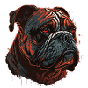 Cool Bulldog Head Art