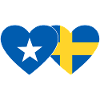 Somalia Sweden Flag Heart