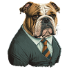 Side View Bulldog in Suit