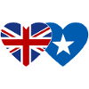 England Somalia Flag Heart