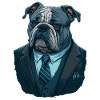 Blue Bulldog in Suit