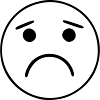 Emoji Skizze traurig schwarz