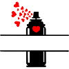 Spray can spraying red hearts