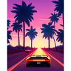 countach drives sunset in miami