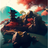 Paysage japonais sur l’île