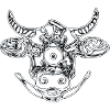 Zentangle cow's head