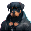 Rottweiler cool avec chaîne