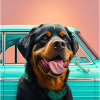 Années 90 Happy Rottweiler