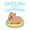 Capybara på pool float chilling som en capybara