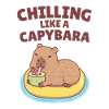Capybara auf Pool Float Chillen wie ein Capybara