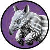 Tapir silhouette in violet circle