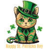 Bonne Saint-Patrick Chat irlandais vert