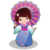 Geisha mit Schirm