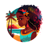 Tropical beauty with sunset