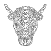 Zentangle cow's head
