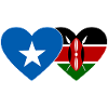 Somalia Kenya Flag Heart